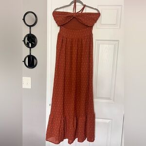 SHEIN Orange Red Maxi Skirt A-line Resort Wear